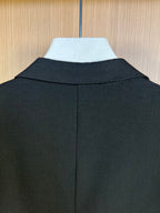 Black Wool Single-Breasted Blazer - Men's