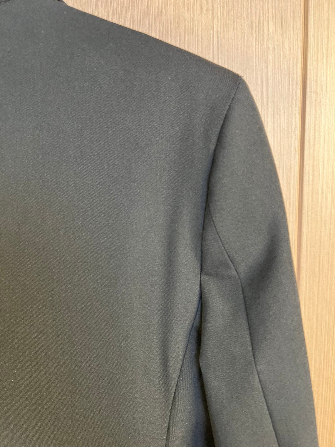 Black Wool Single-Breasted Blazer - Men's