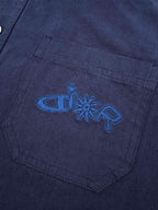 Navy Cotton Anagram Overshirt - Men's