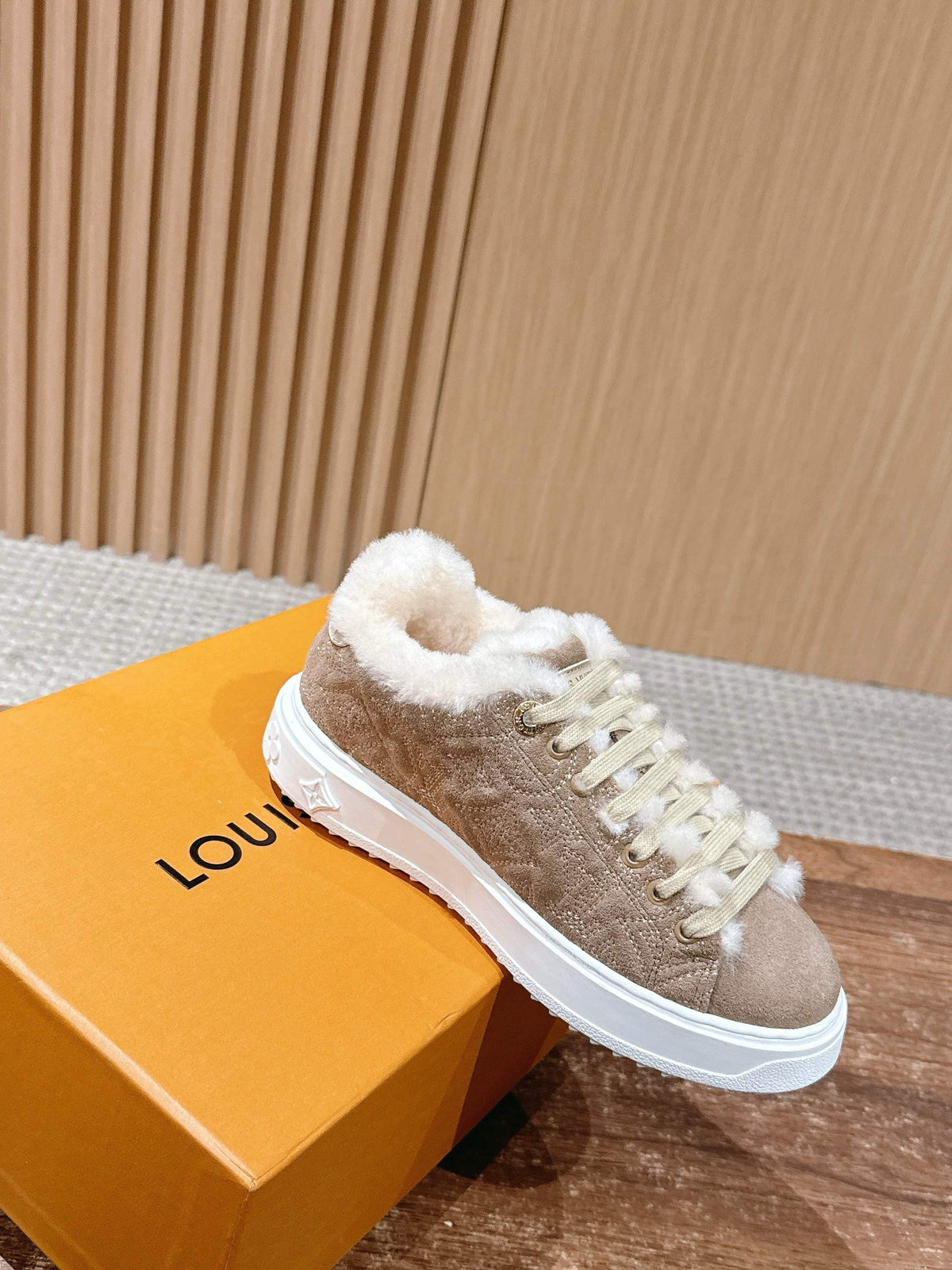 Black Suede Shearling-Lined Low-Top - Women's