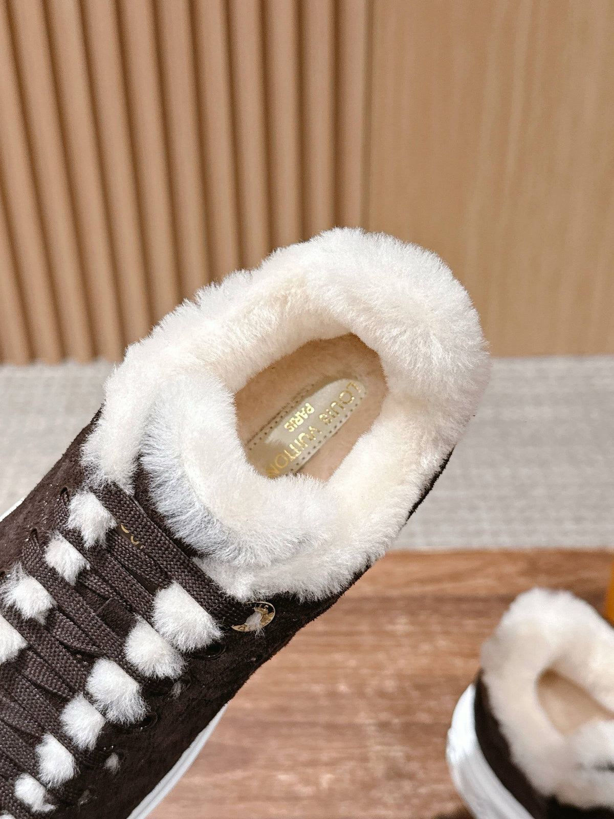 Black Suede Shearling-Lined Low-Top - Women's