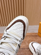 White and Brown Sneakers