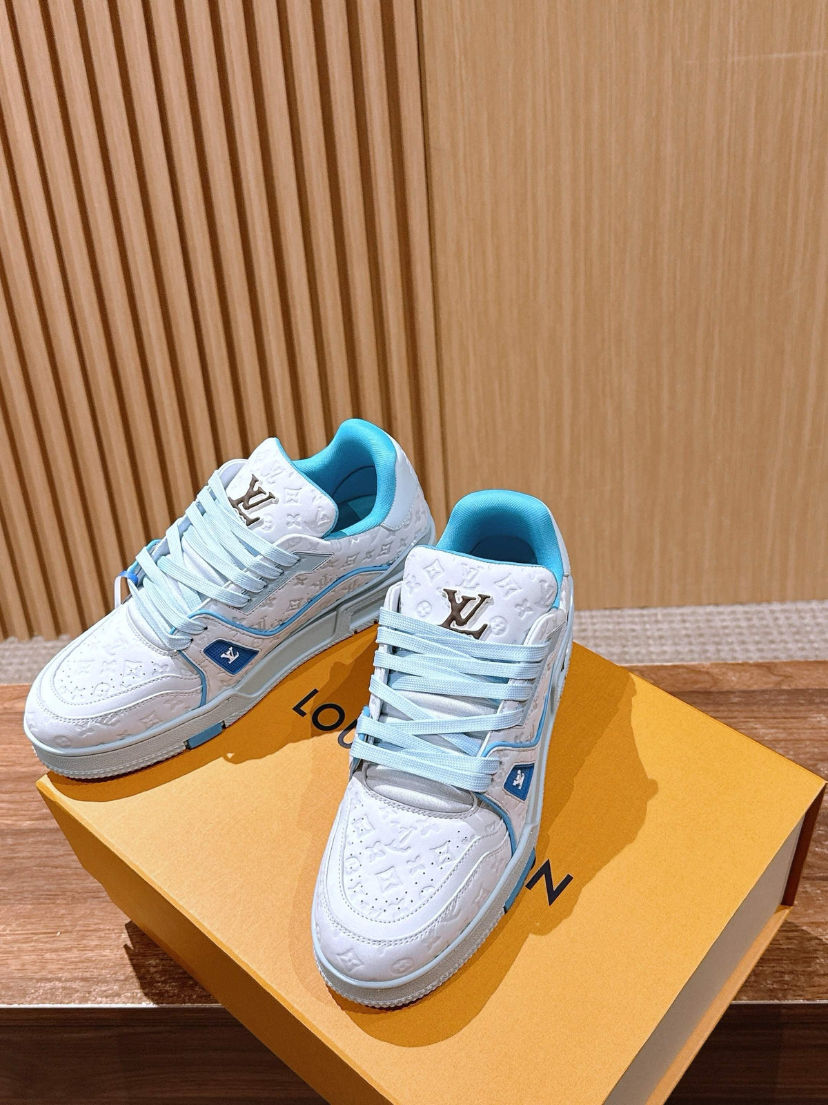 Blue and Green Sneakers