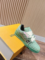 Blue and Green Sneakers