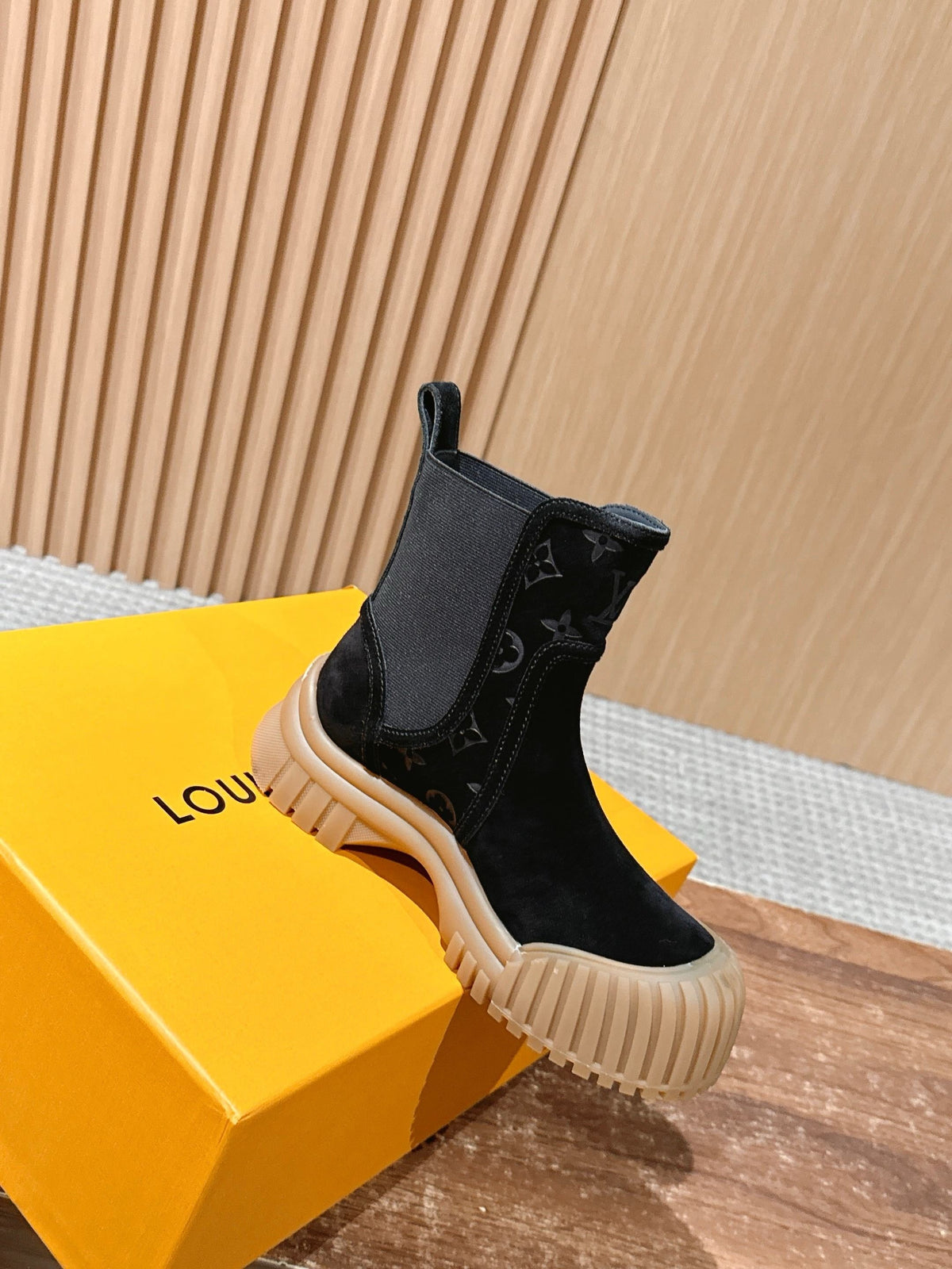 Black Suede Gum Sole Ankle Boot - Women's