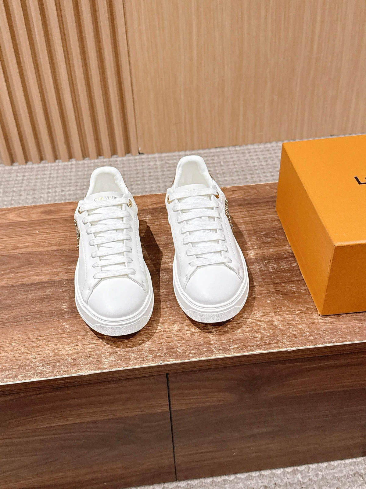 White Leather Monogram Toe Low-Top - Women's