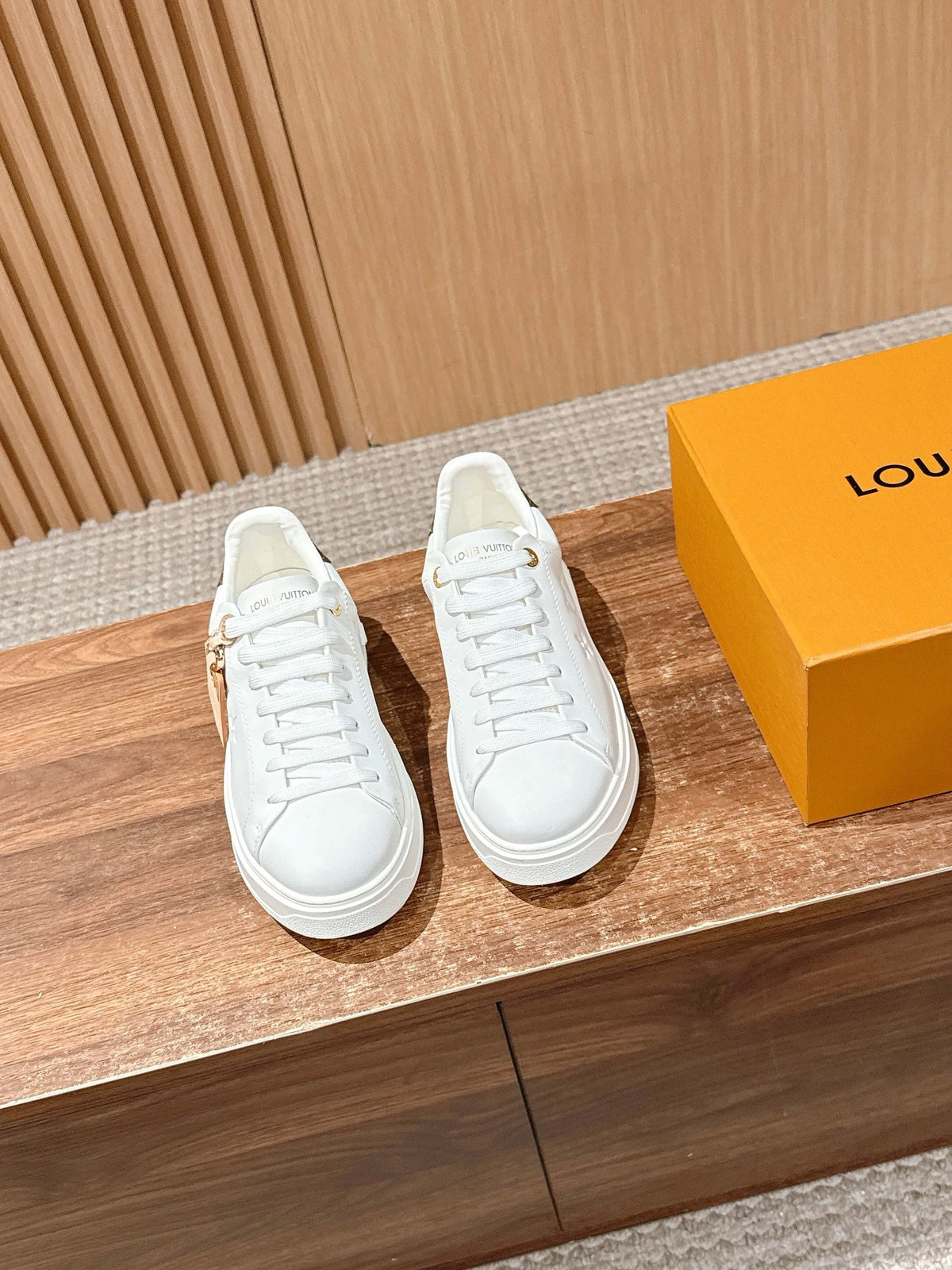 White Leather Embellished Low-Top - Women's