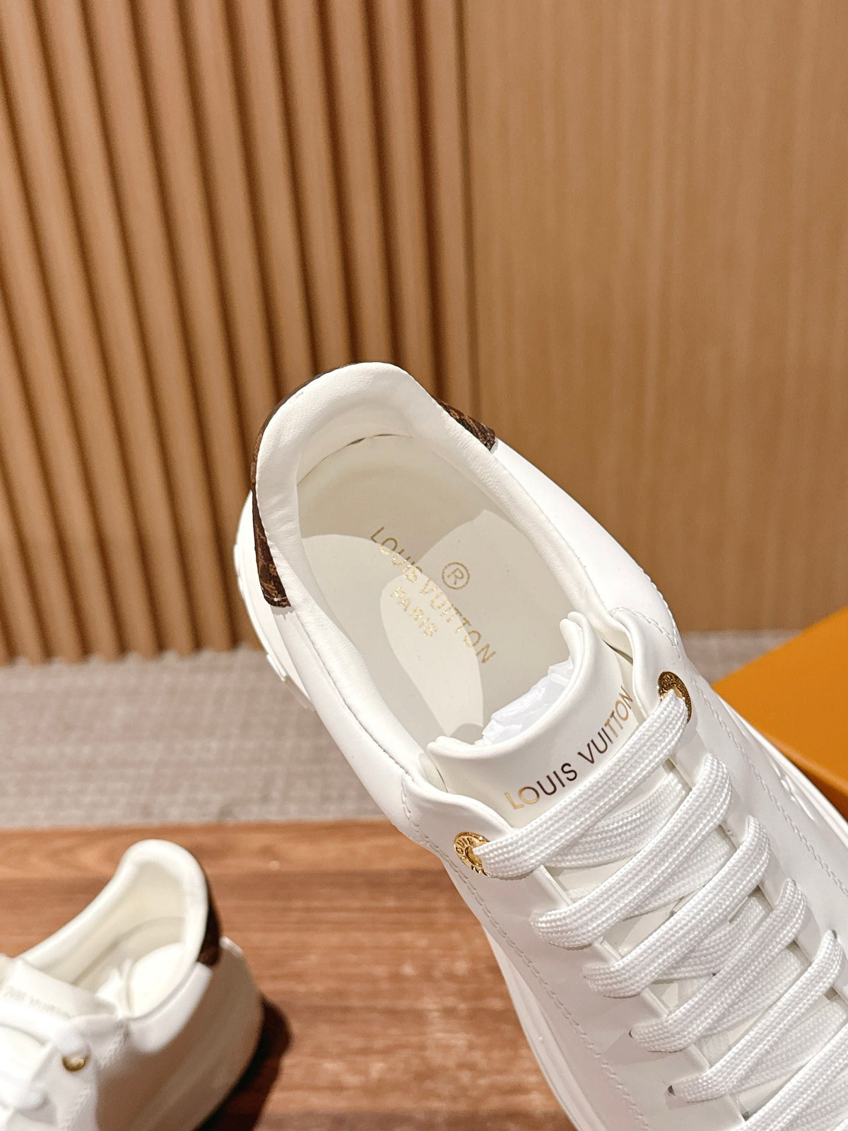 White Leather Embellished Low-Top - Women's