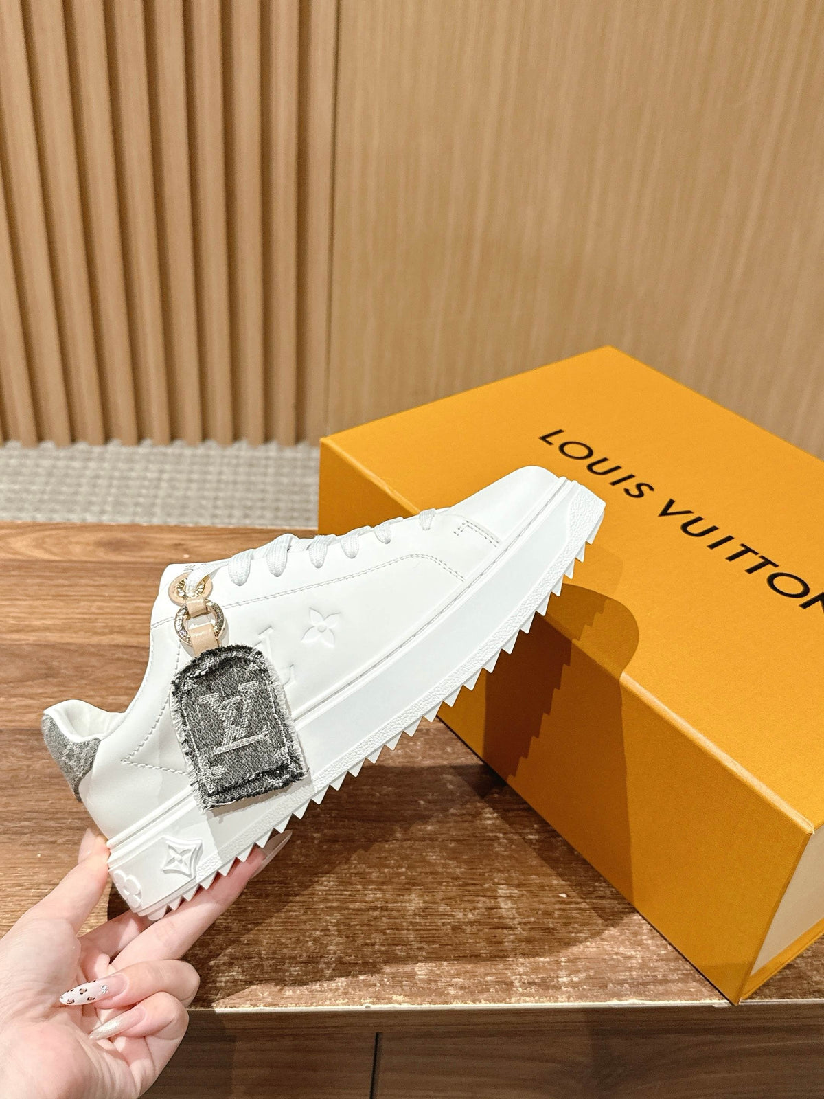 White Leather Embellished Low-Top - Women's