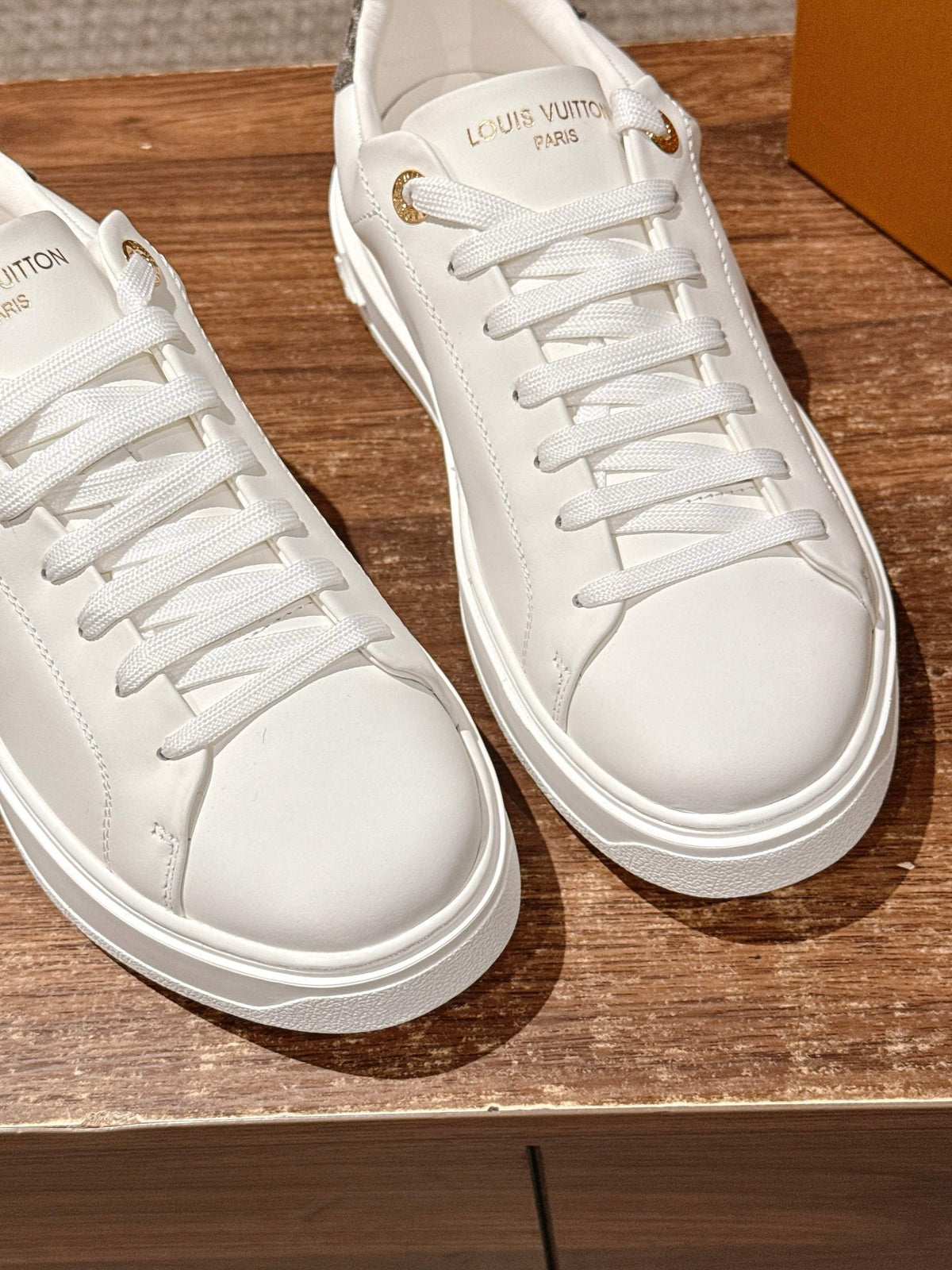 White Leather Embellished Low-Top - Women's