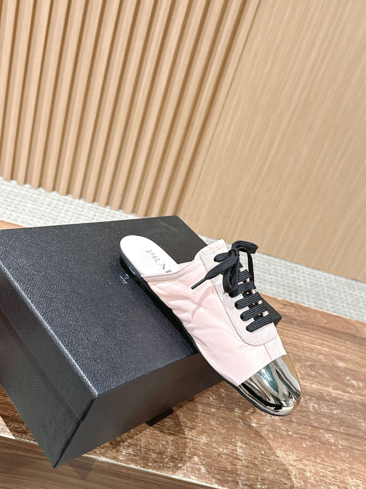 Pink Leather Metal Toe Low-Top - Women's