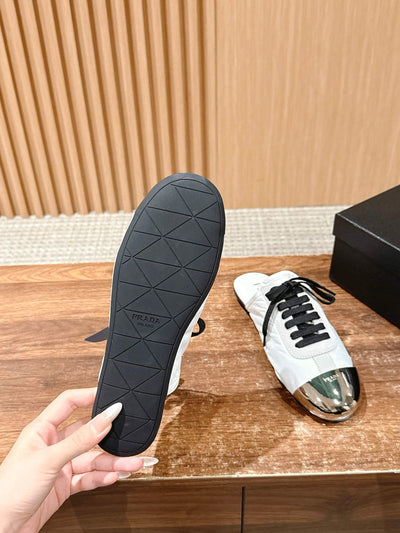 Pink Leather Metal Toe Low-Top - Women's