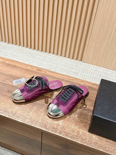 Pink Leather Metal Toe Low-Top - Women's