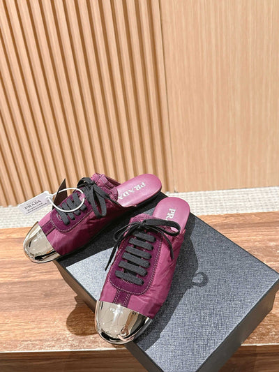 Pink Leather Metal Toe Low-Top - Women's