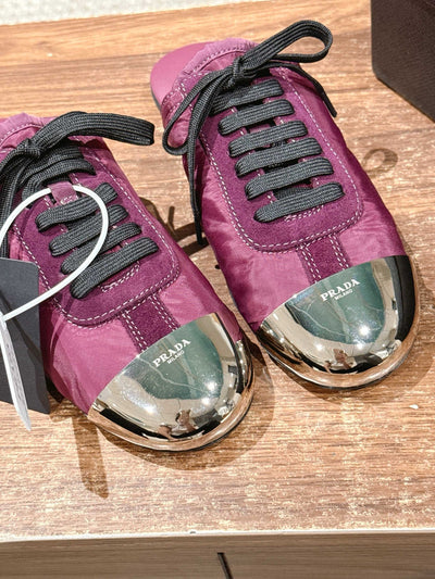 Pink Leather Metal Toe Low-Top - Women's