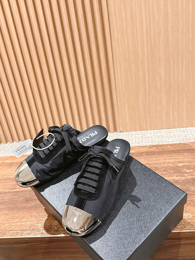Pink Leather Metal Toe Low-Top - Women's