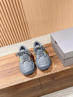 White and Blue Runner Sneakers