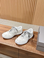 White and Blue Runner Sneakers