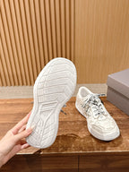 White and Blue Runner Sneakers