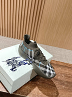 Black Knit Check Sock Runner - Men's