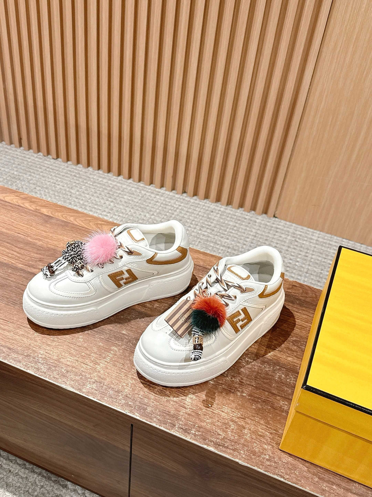 White Leather Embellished Low-Top - Women's