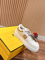 White Leather Embellished Low-Top - Women's