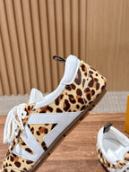 White Leather Contrast Trim Low-Top - Women's