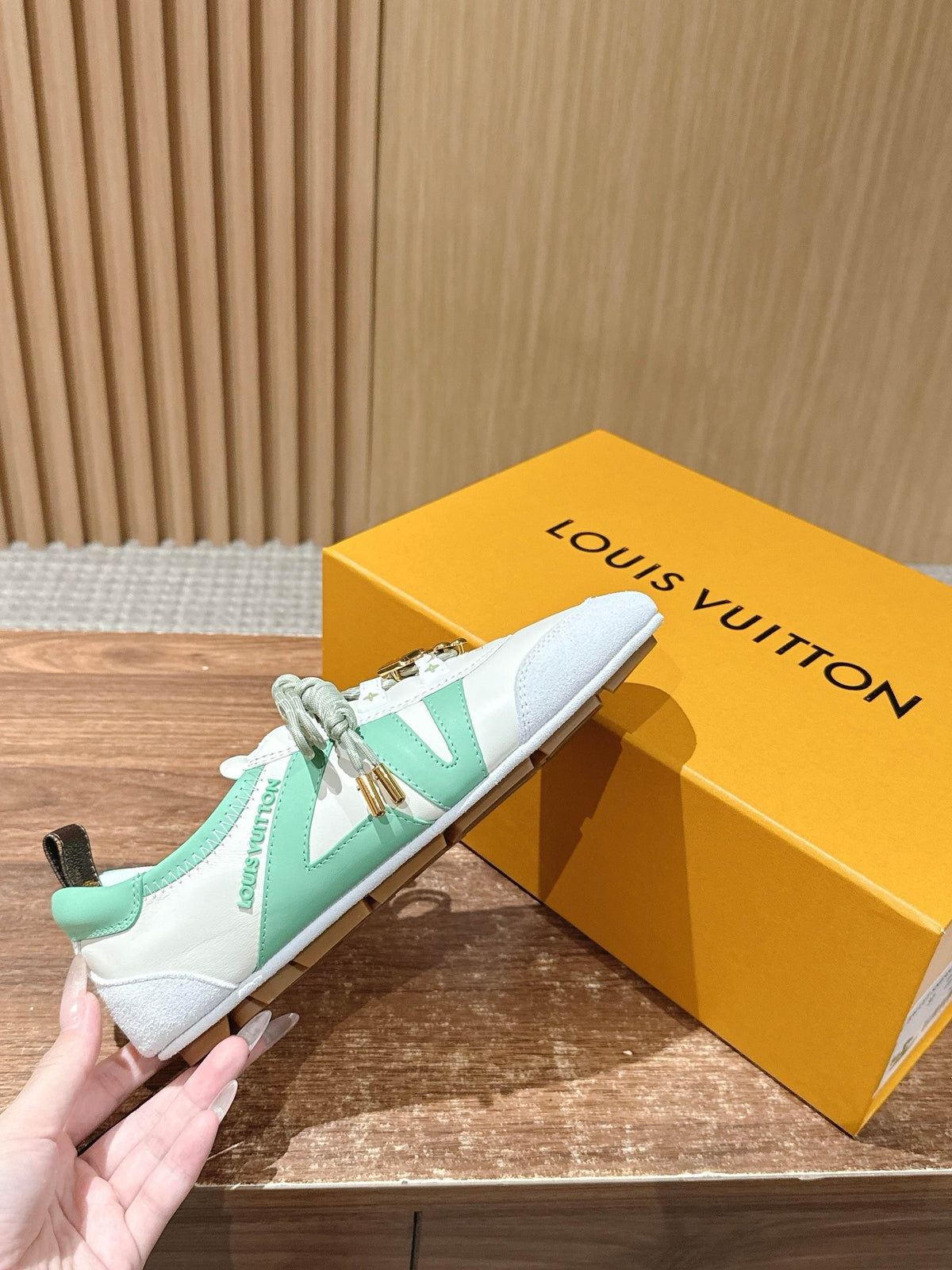 White Leather Striped Low-Top - Women's
