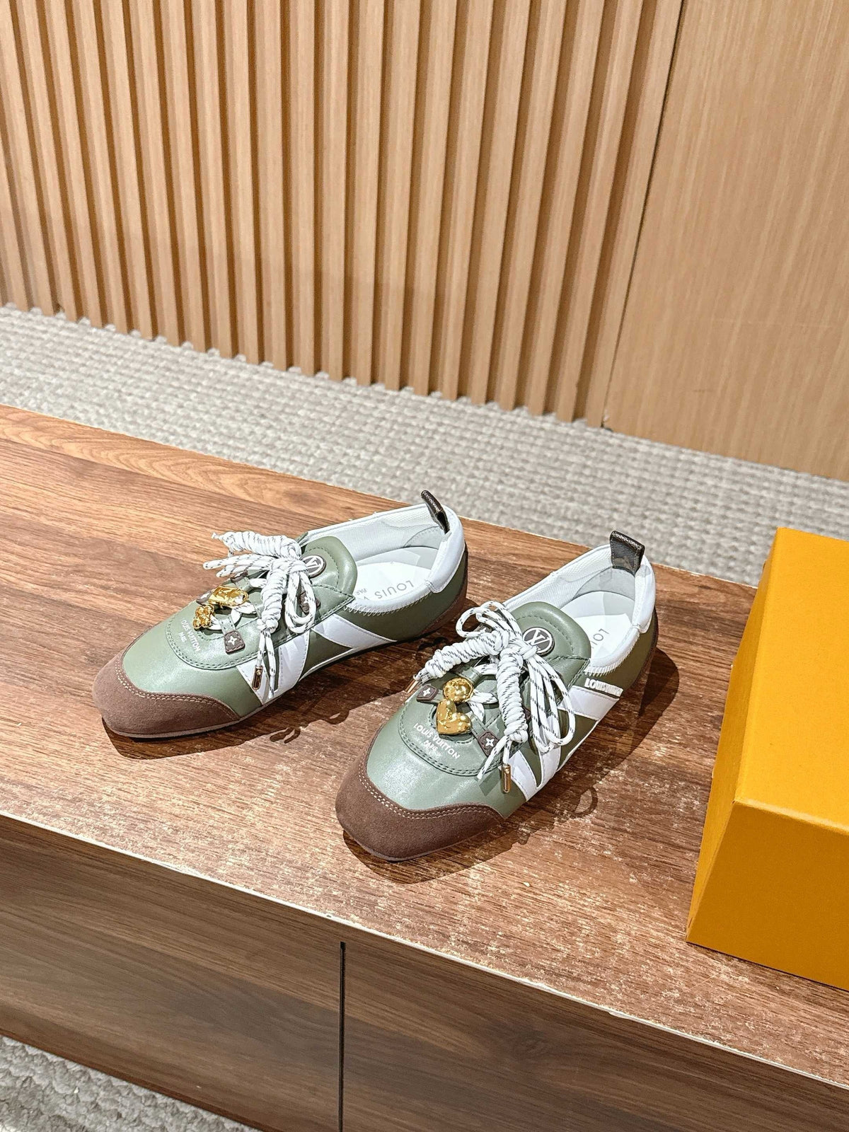 White Leather Striped Low-Top - Women's