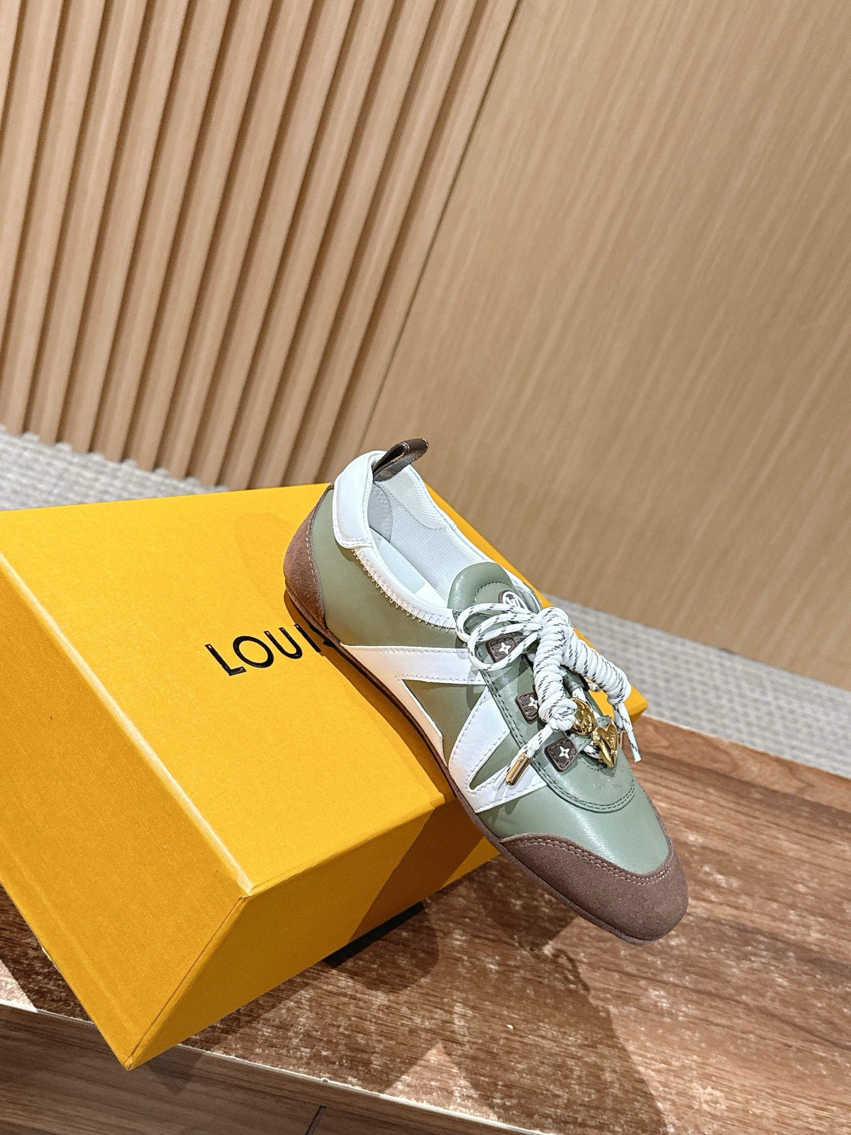 White Leather Striped Low-Top - Women's