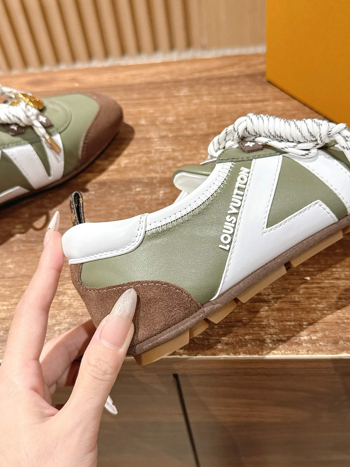 White Leather Striped Low-Top - Women's