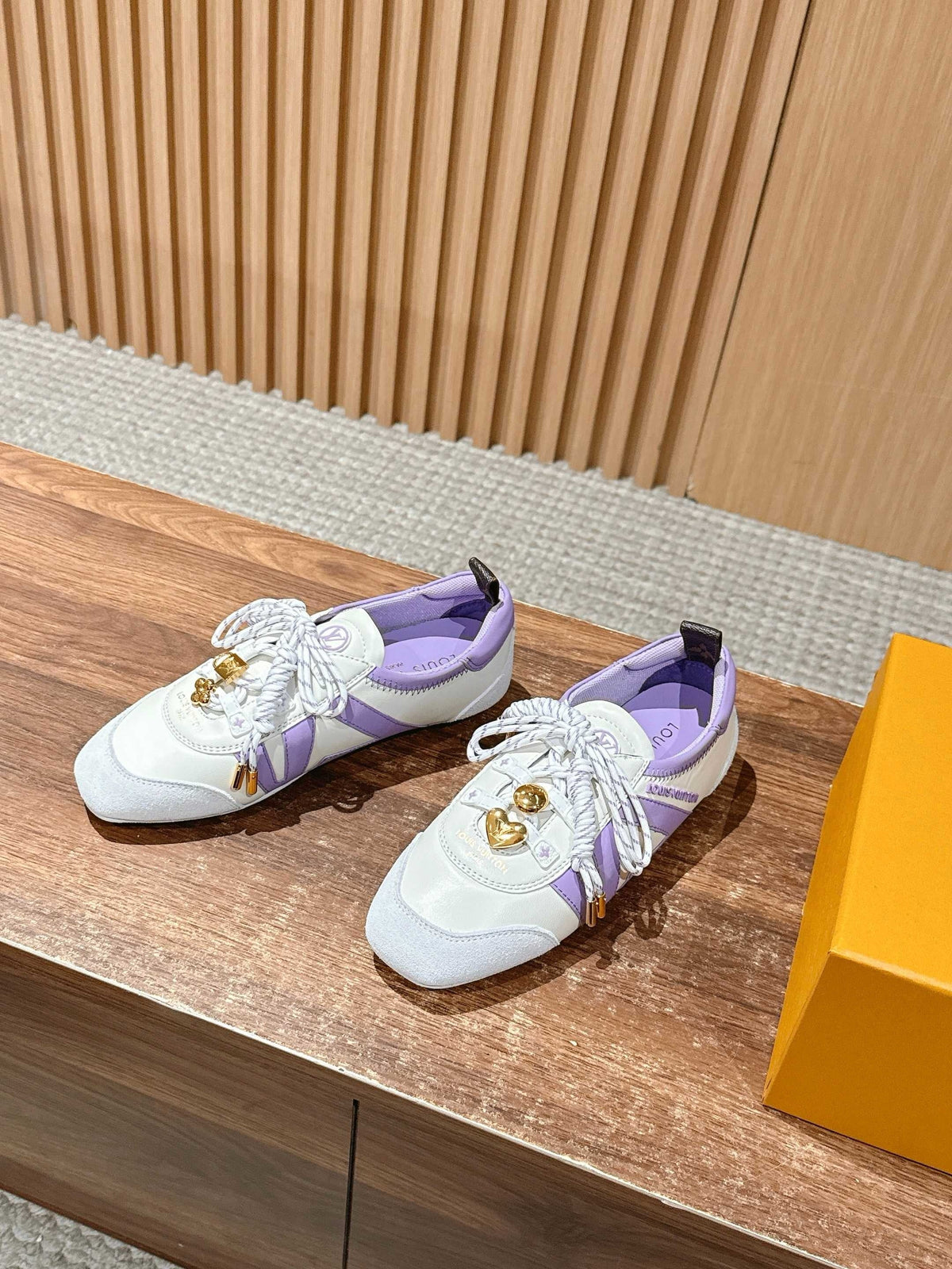 White Leather Striped Low-Top - Women's