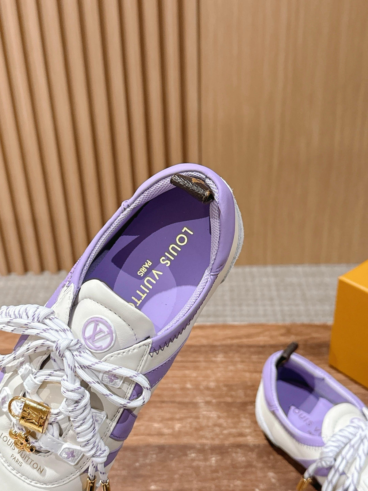 White Leather Striped Low-Top - Women's