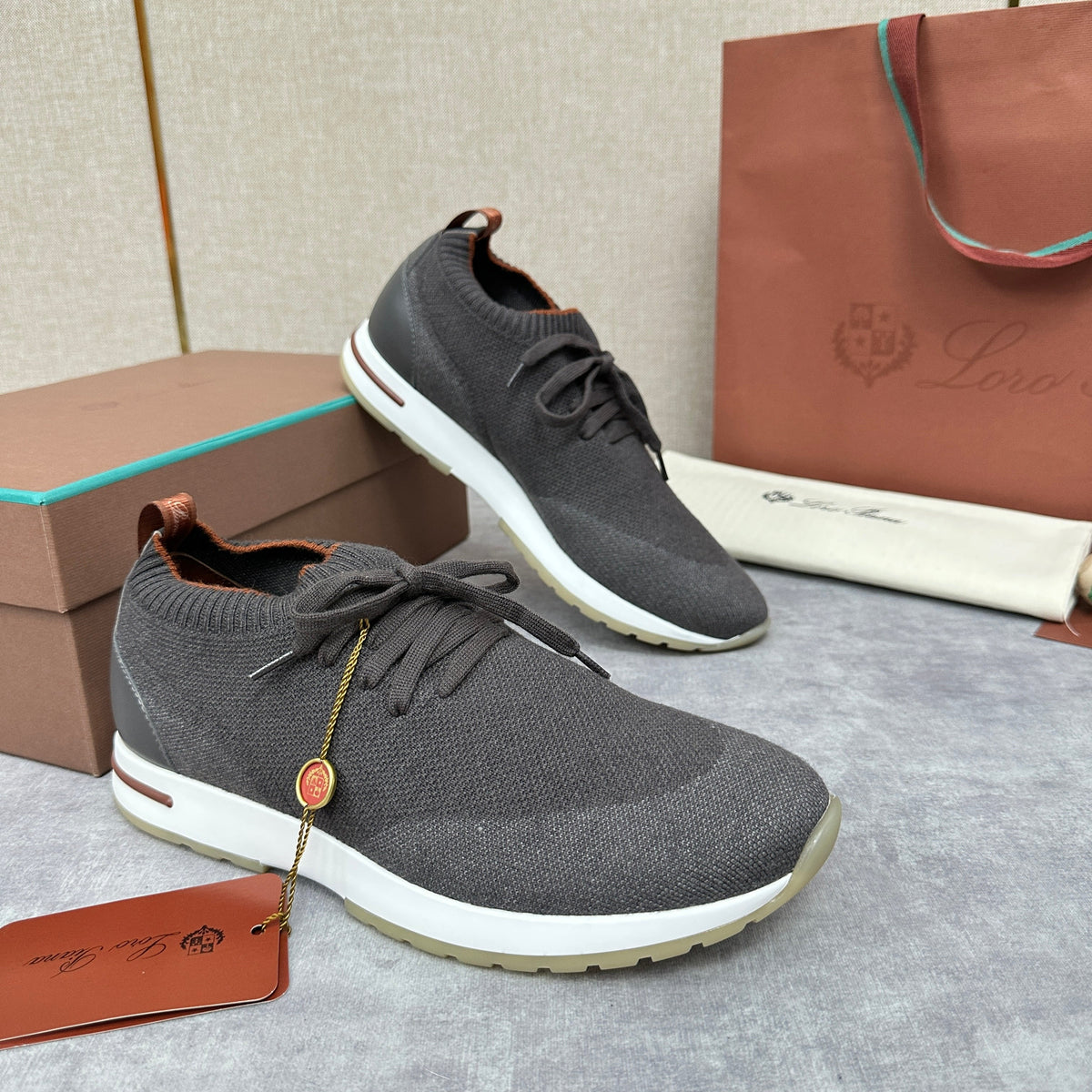 Blue Knit Strap Sock Runner - Men's