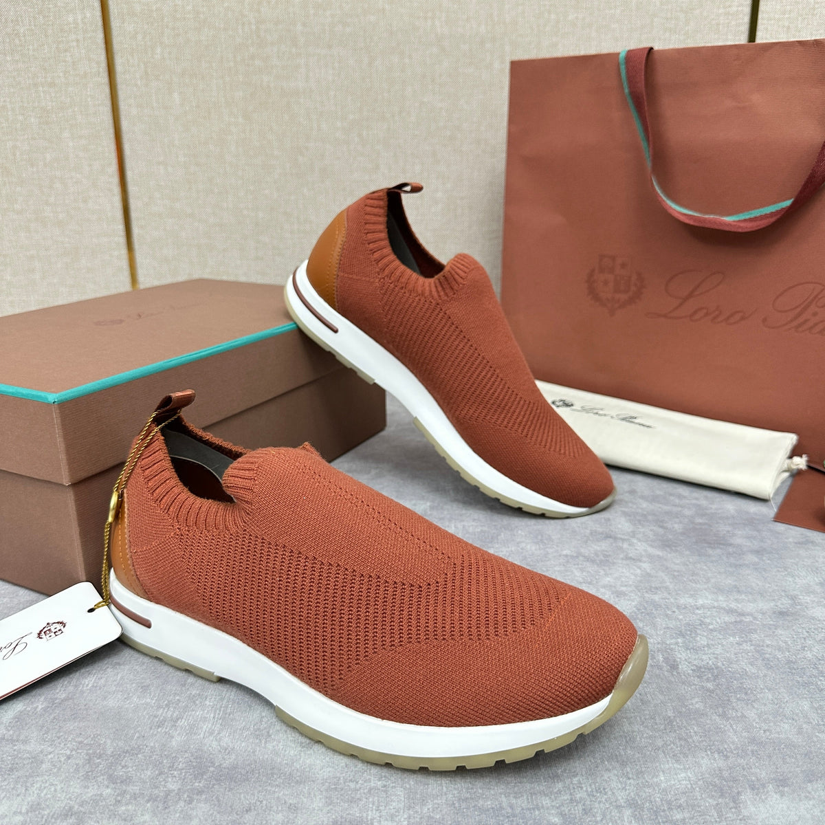 Orange Knit Tonal Sock Runner - Men's