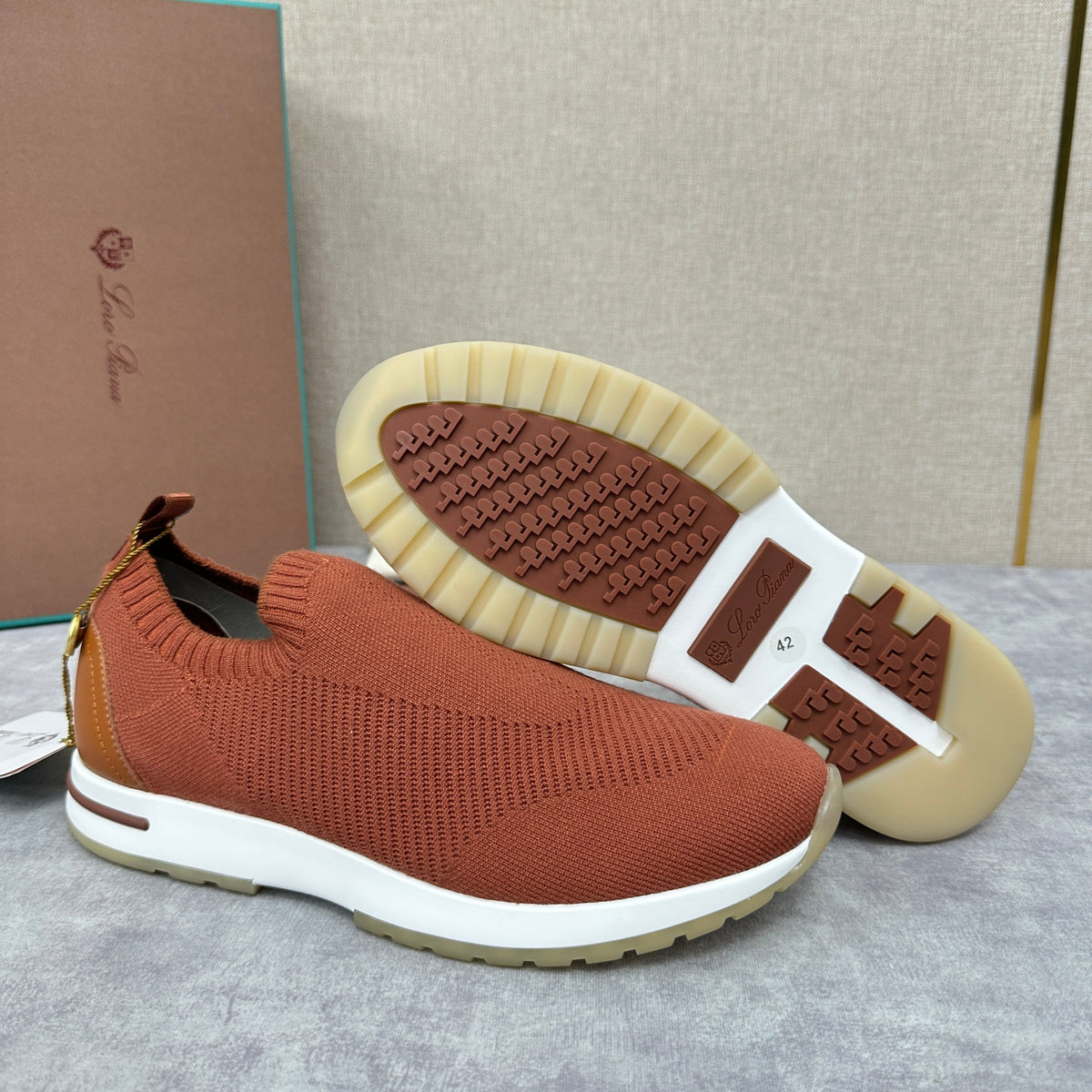 Orange Knit Tonal Sock Runner - Men's