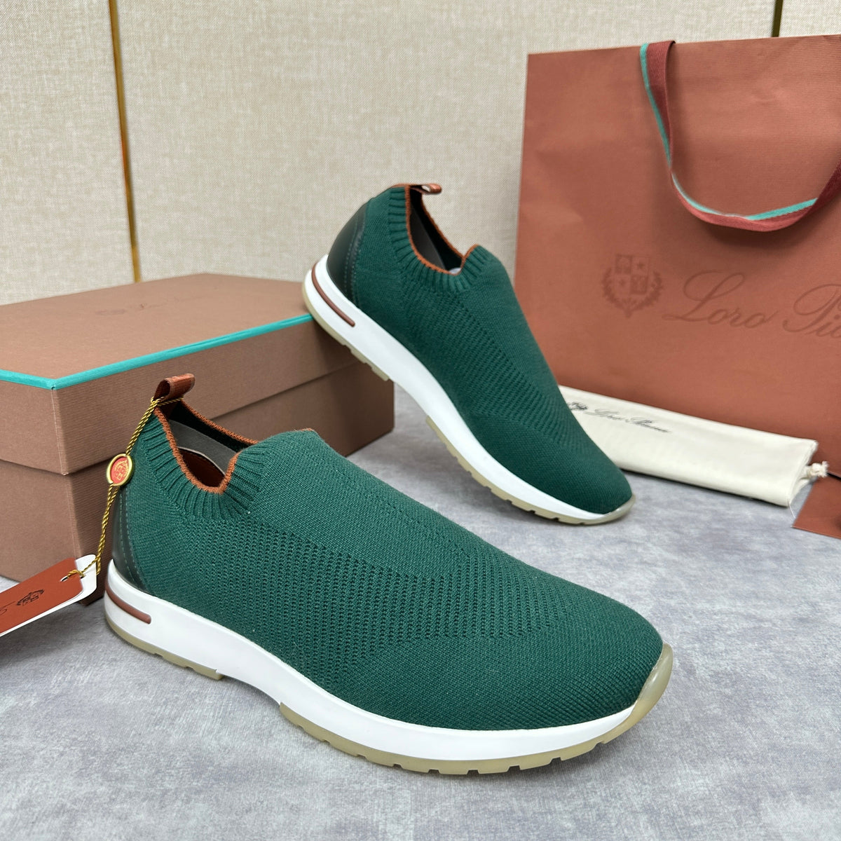 Orange Knit Tonal Sock Runner - Men's