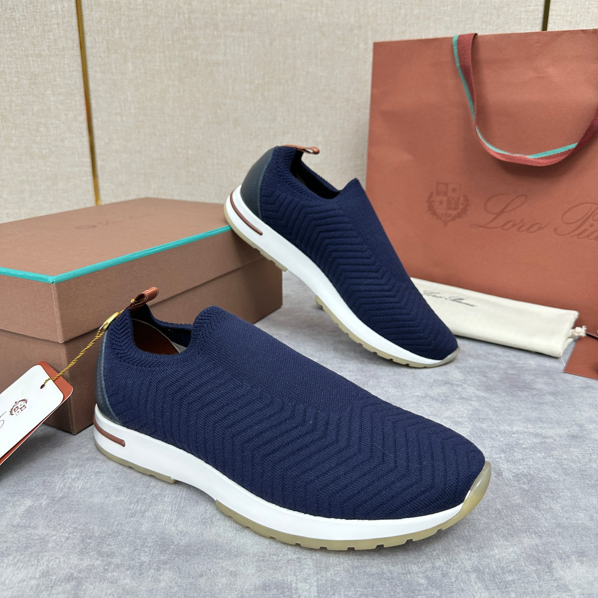 Orange Knit Tonal Sock Runner - Men's