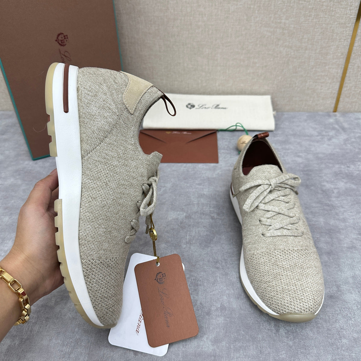 Blue Knit Contrast Sole Runner - Men's