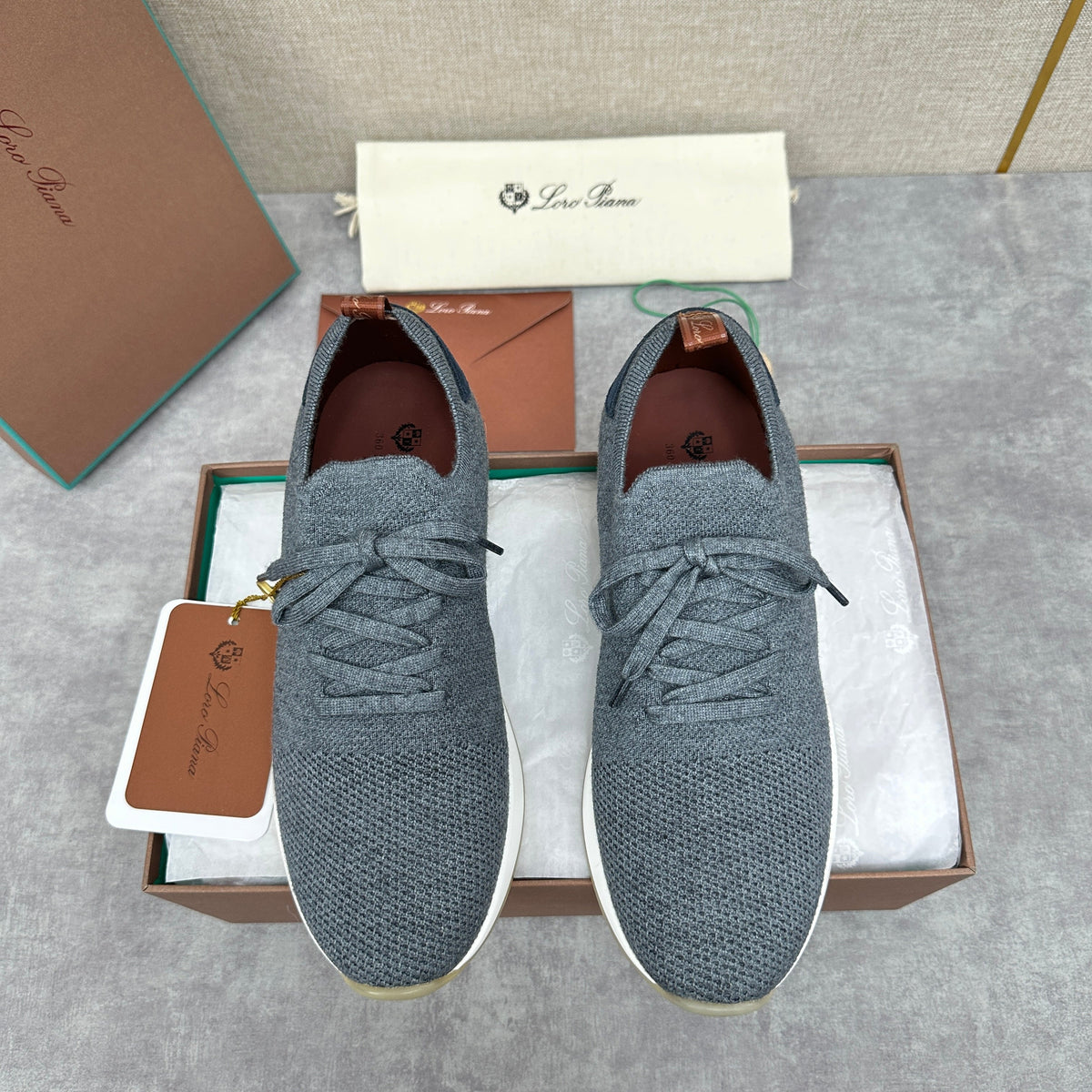 Grey Knit Slip-On Low-Top - Men's