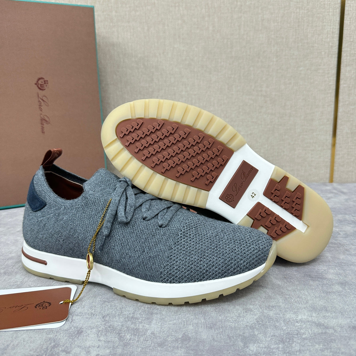 Grey Knit Slip-On Low-Top - Men's