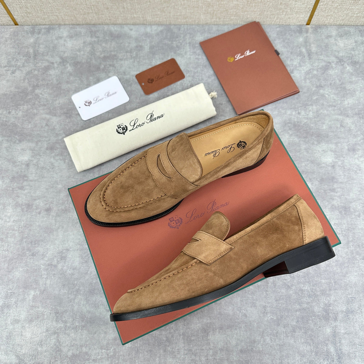 Olive Suede Plain Loafer - Men's