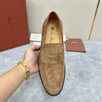 Olive Suede Plain Loafer - Men's