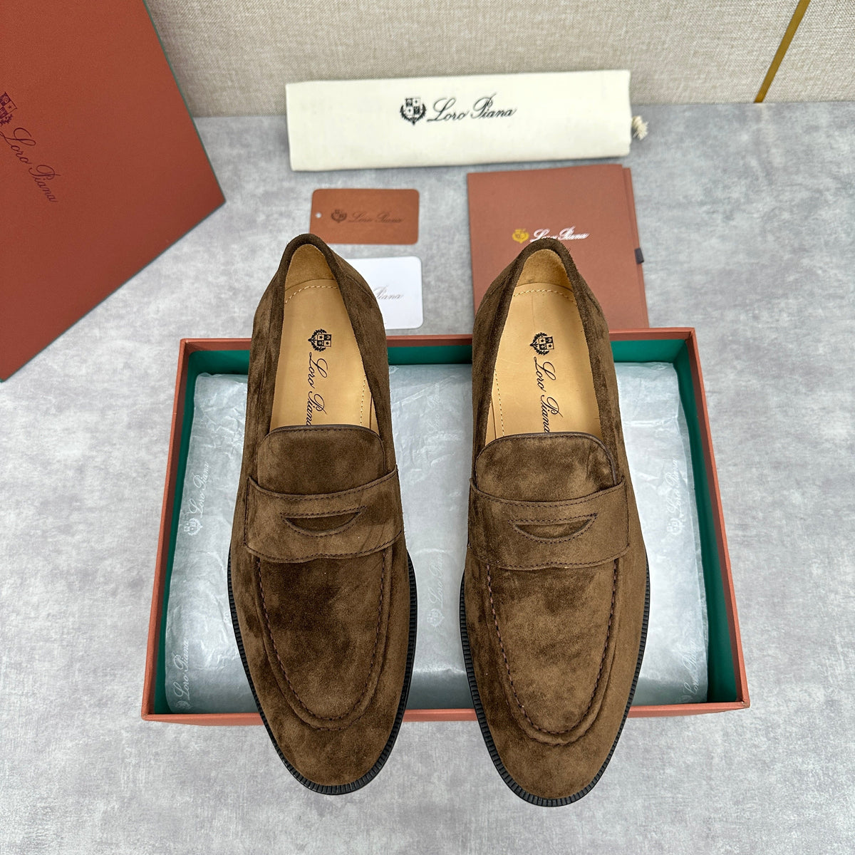 Brown Suede Fringe Loafer - Men's
