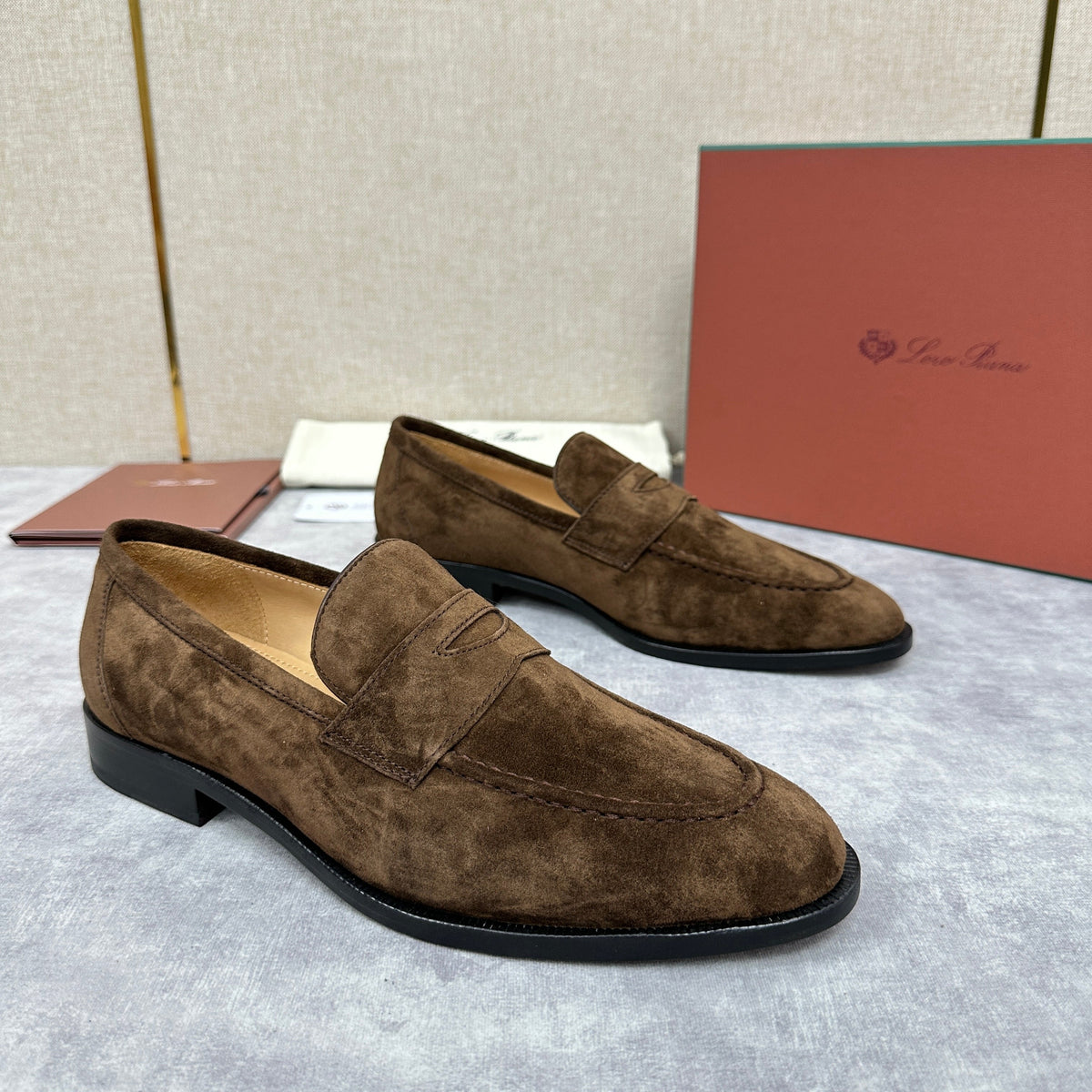 Brown Suede Fringe Loafer - Men's