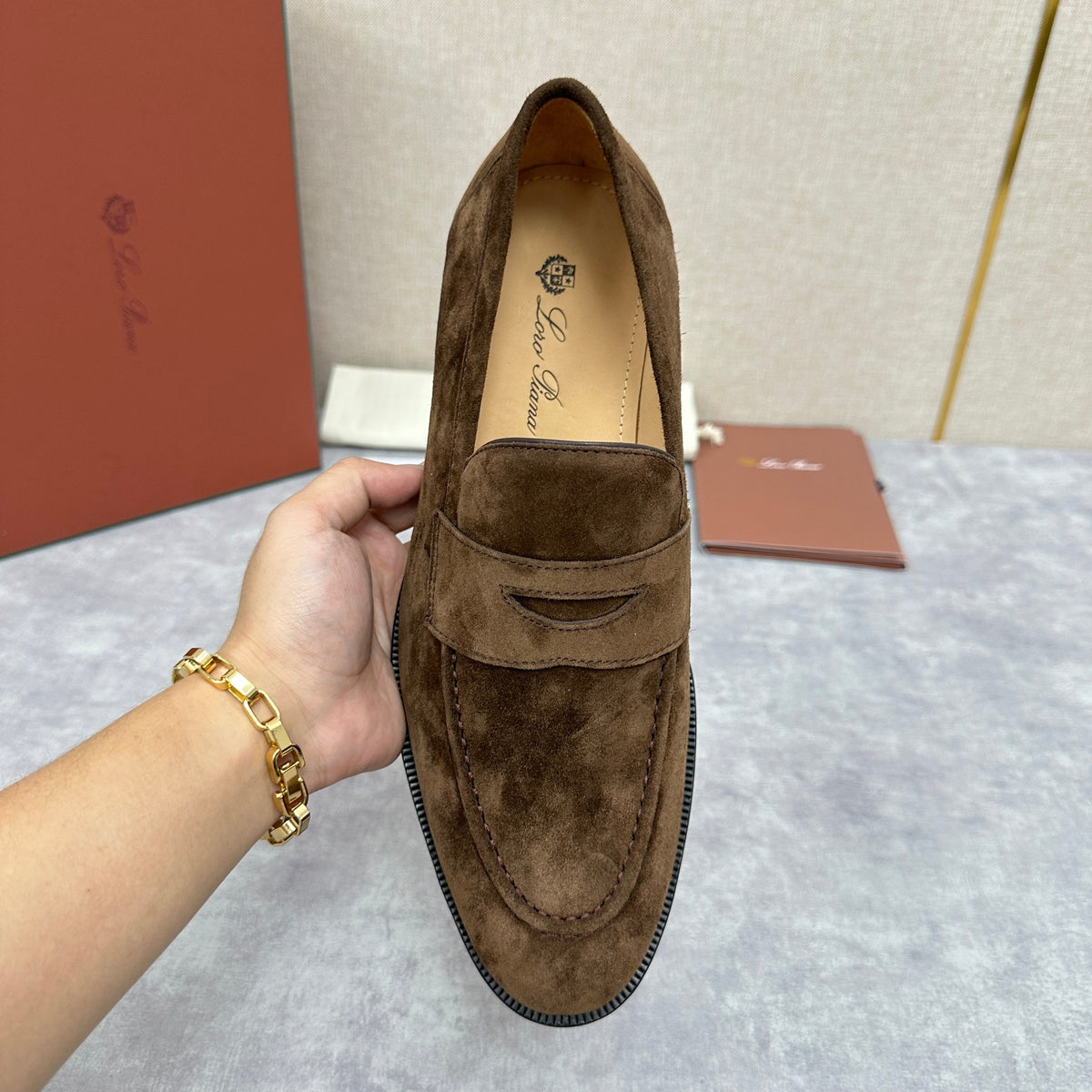 Brown Suede Fringe Loafer - Men's