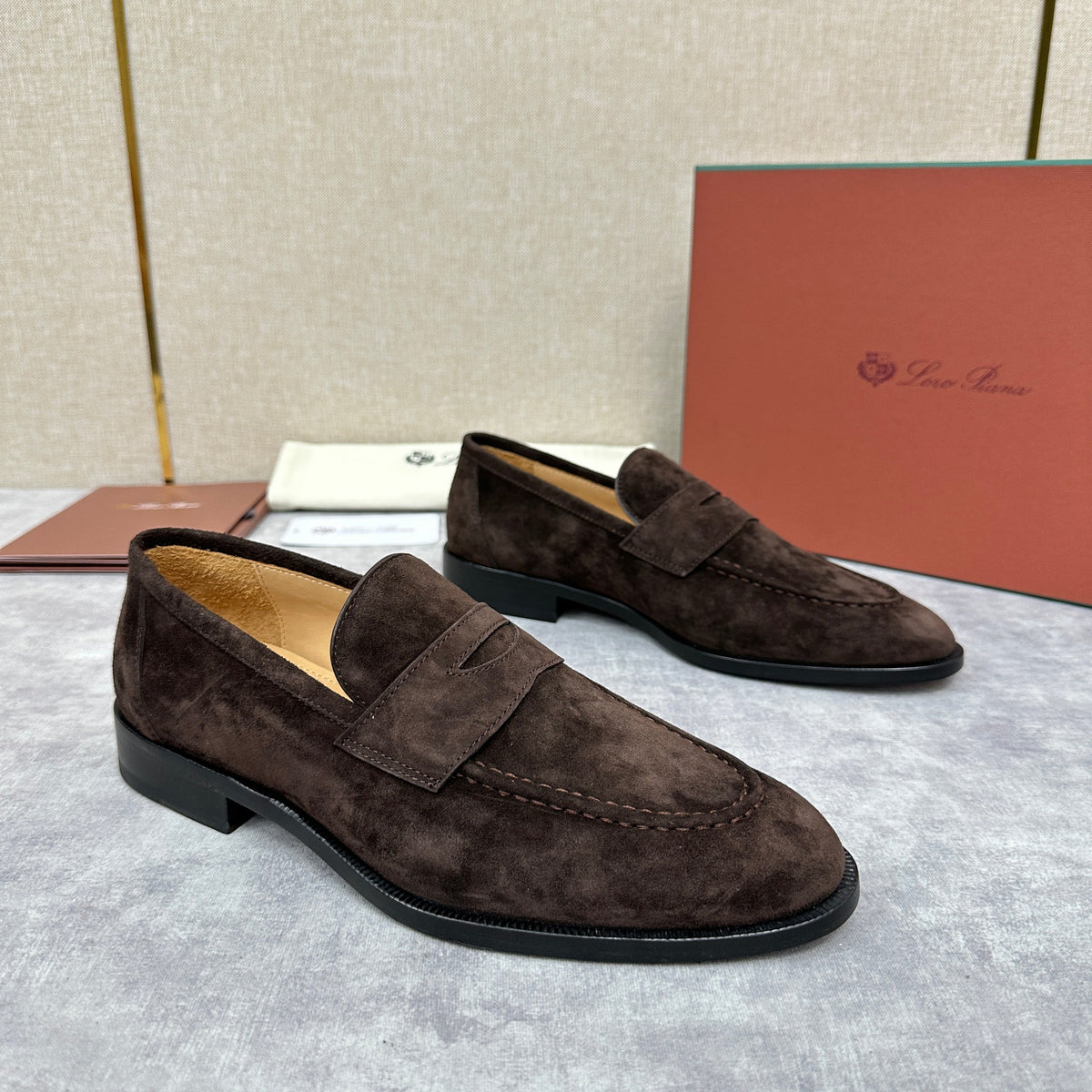 Brown Suede Fringe Loafer - Men's