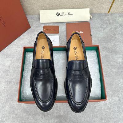 Brown Leather Plain Penny Loafer - Men's