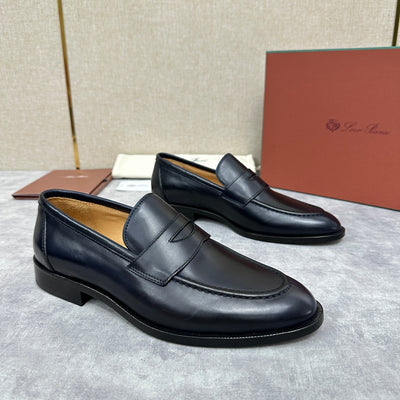 Brown Leather Plain Penny Loafer - Men's