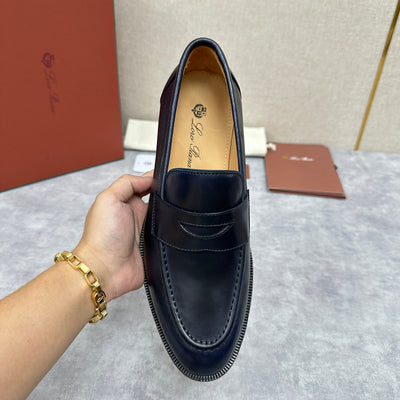 Brown Leather Plain Penny Loafer - Men's
